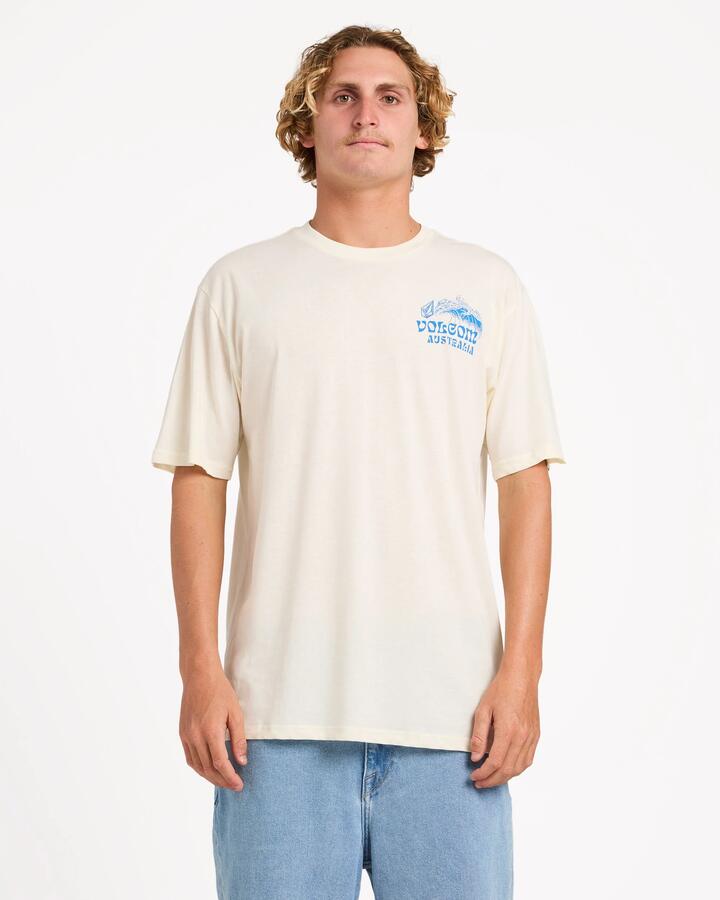Image of T-Shirts. Product name - Volcom Mens Volozarama T-Shirt Off White in Off White colour by brand - Volcom