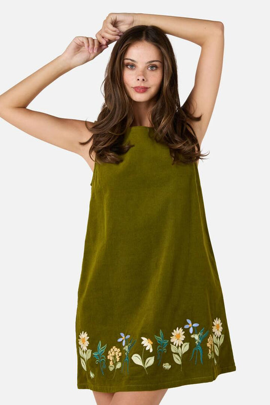 Image of Dresses. Productname: Tree Frog Embroidered Dress in Green colour by brand - Princess Highway