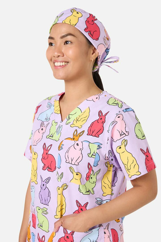 Image of Hats. Productname: Rain Bunny Scrub Hat in Lilac colour by brand - Scrubs With Love