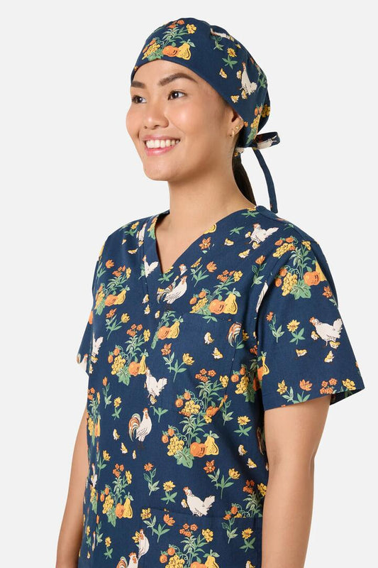 Image of Hats. Productname: Chickens Scrub Hat in Navy colour by brand - Scrubs With Love