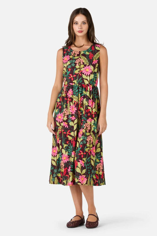 Image of Dresses. Productname: Tiana Tree Frog Midi Dress in Burgundy colour by brand - Princess Highway