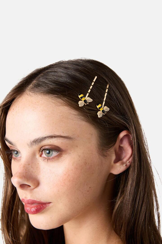 Image of Hair Accessories. Productname: Bee Hair Clip Set in Gold colour by brand - Princess Highway