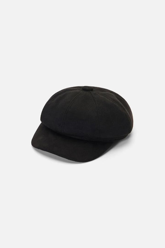 Image of Hats. Productname: Black Faux Suede Baker Boy in Black colour by brand - Princess Highway
