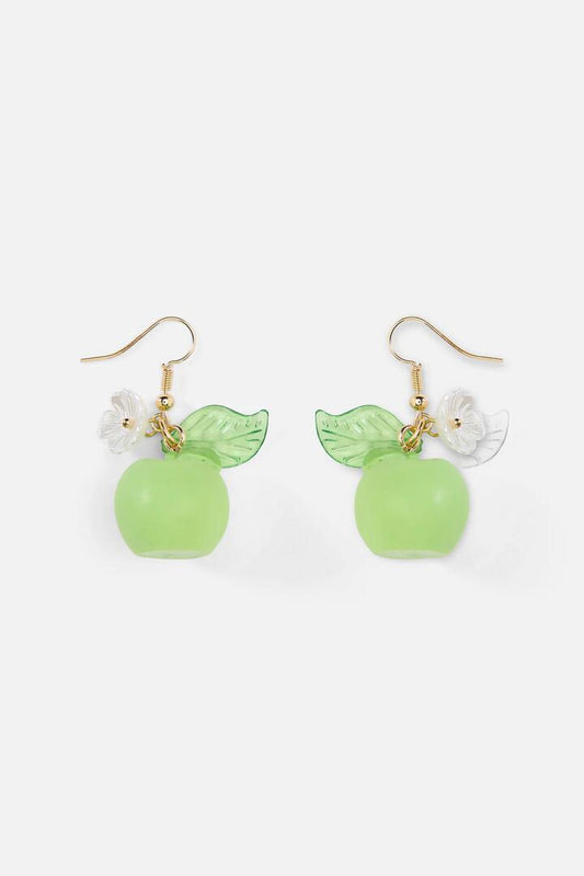 Image of Earrings. Productname: Flower & Apple Earrings in Green colour by brand - Princess Highway