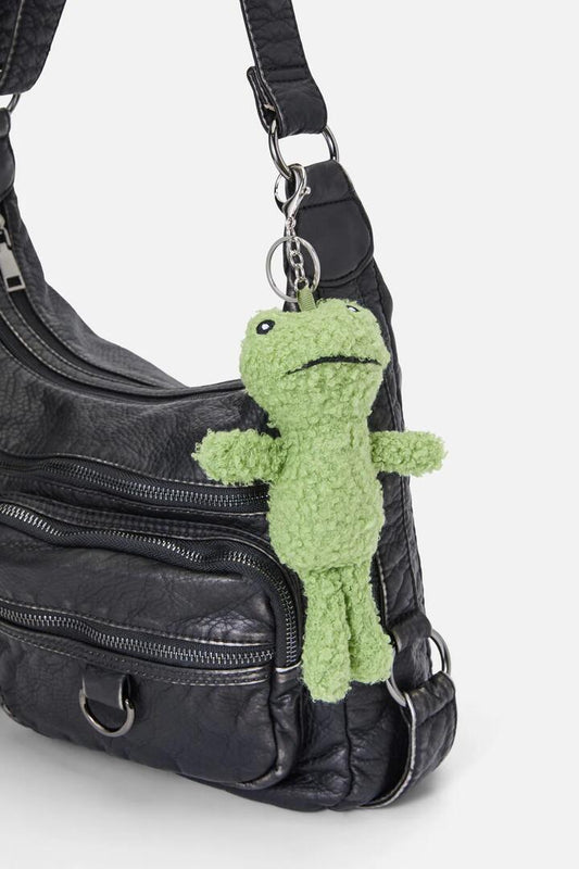 Image of Charms. Productname: Frog Plush Bag Charm in Green colour by brand - Dangerfield