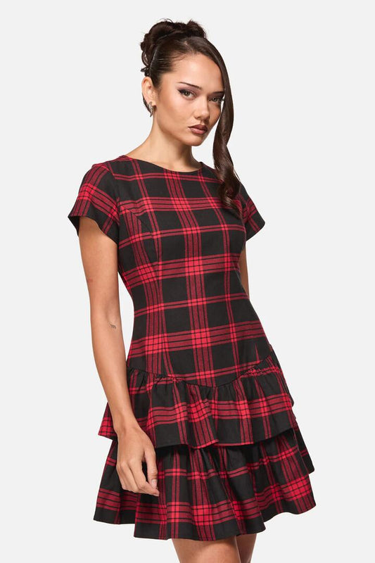 Image of Dresses. Productname: Suffer Punk Tartan Mini Dress in Red/Black colour by brand - Black Friday