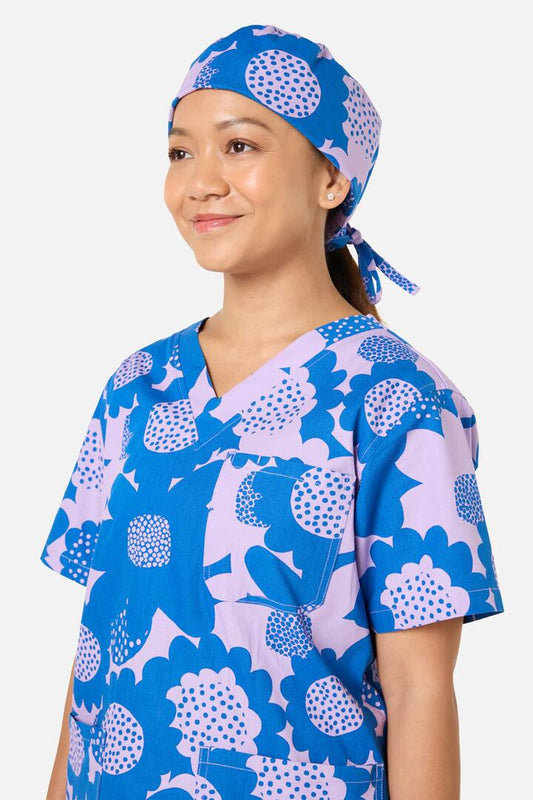 Image of Hats. Productname: Jumbo Flowers Scrub Hat in Blue colour by brand - Gorman