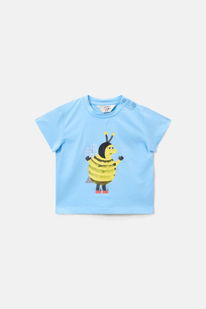 Image of T-Shirts. Product name - Bee Guy Baby T-Shirt Blue in Blue colour by brand - Gorman