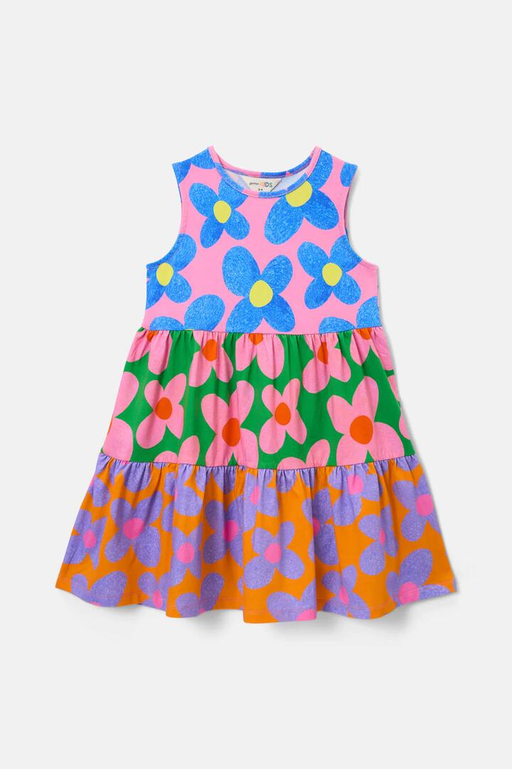 Image of Dresses. Product name - Spliced Floral Kids Dress in Multi colour by brand - Gorman