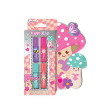 Image of Toys. Product name - Happy Vibes Mushroom Lip Gloss 4 Pack in colour by brand - Toymate
