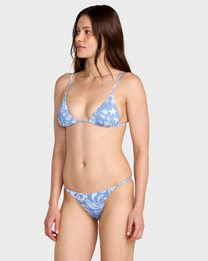 Image of Swimwear. Productname: rvca Womens Sub Aloha Tri Bikini Top Light Blue - in Light Blue colour by brand - Rvca