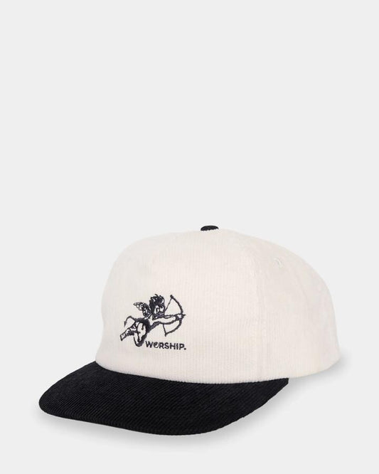 Image of Hats. Productname: worship Mens Cherub Cord Cap Cream/Black - in Cream/Black colour by brand - Worship
