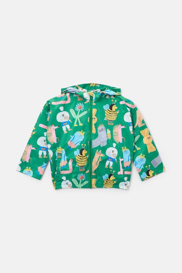 Image of a model wearing Rain Coats. Product name - Believe Kids Raincoat in Green colour by brand - Gorman