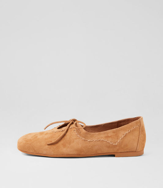 Image of Shoes. Productname: Babos Cappuccino Suede Flat Shoes in Cappuccino colour by brand - MIDAS