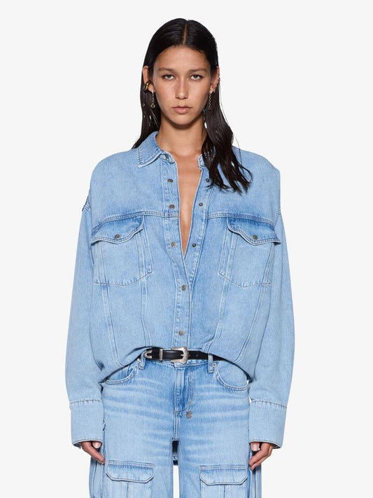 Image of Jeans. Productname: Ksubi Astra Denim Ls Shirt in Spirit colour by brand - Ksubi