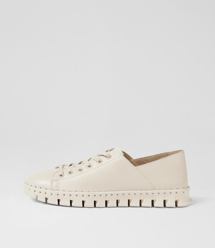 Image of Sneakers. Productname: Koa Milk Leather Sneakers in Milk-Milk Sole colour by brand - MIDAS