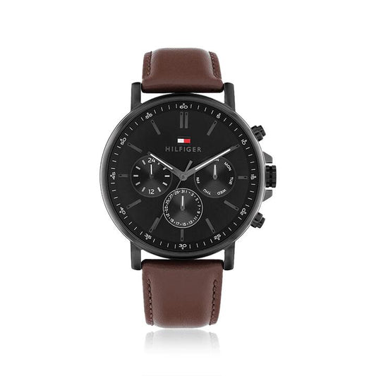 Image of Watches. Productname: Tommy Hilfiger Tyson Multifunction Brown Leather Watch 1710704 in Watch colour by brand - Tommy Hilfiger