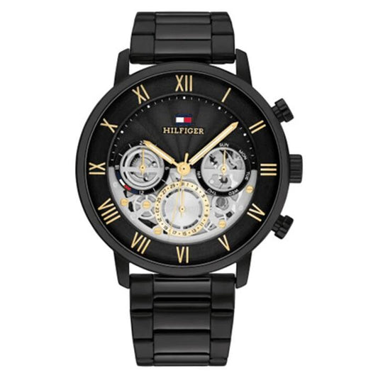 Image of Watches. Productname: Tommy Hilfiger Legend Multifunction Black Watch 1710706 in Watch colour by brand - Tommy Hilfiger