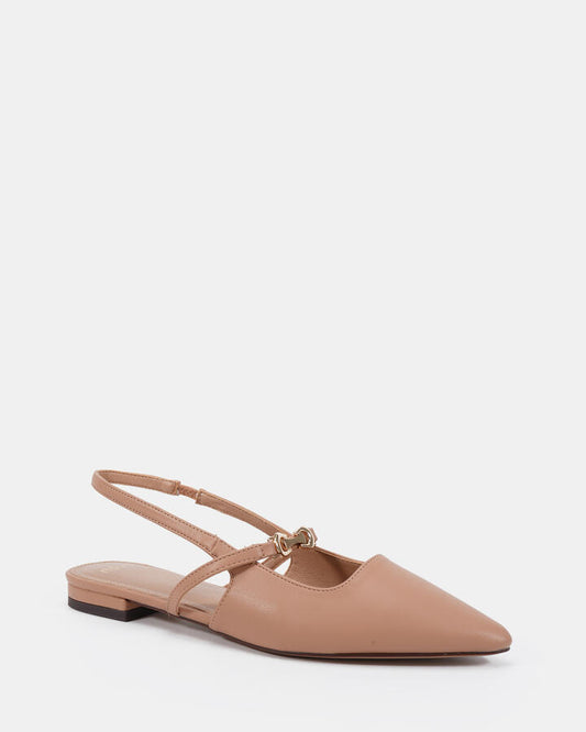 Image of Flats. Productname: Cale Camel Vegan Flats in Beige colour by brand - Novo