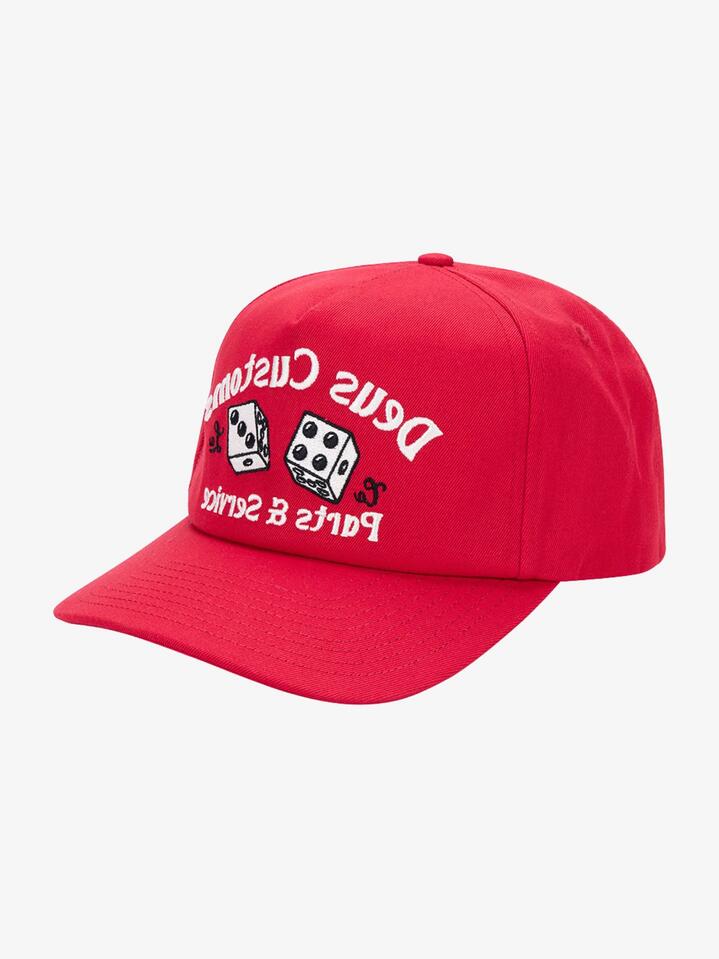 Image of Hats. Productname: Deus Knucklebones Cap ONE SIZE Melon Red in Melon Red colour by brand - Deus