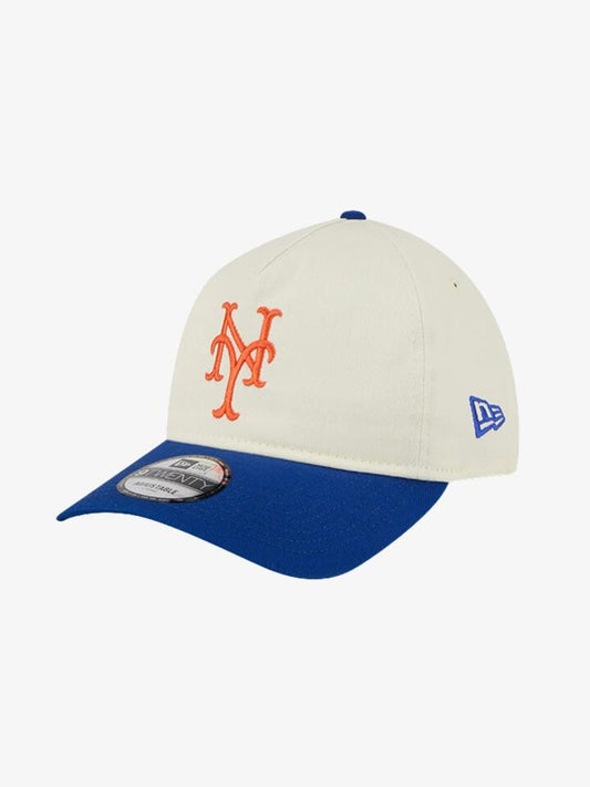 Image of Hats. Productname: New Era 9TWENTY NY Mets 2 Tone A-Frame Cap ONE SIZE White in White colour by brand - New Era