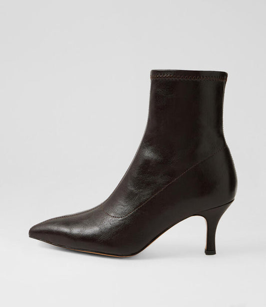 Image of Heels. Productname: Twiggy Choc Stretch Heels in Choc colour by brand - MIDAS