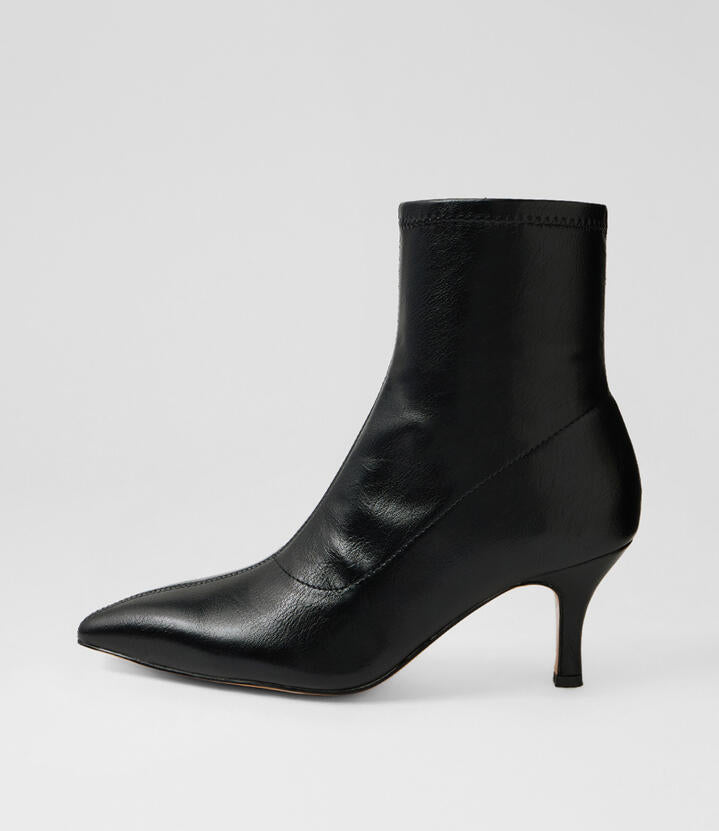 Image of Heels. Productname: Twiggy Black Stretch Heels in Black colour by brand - MIDAS