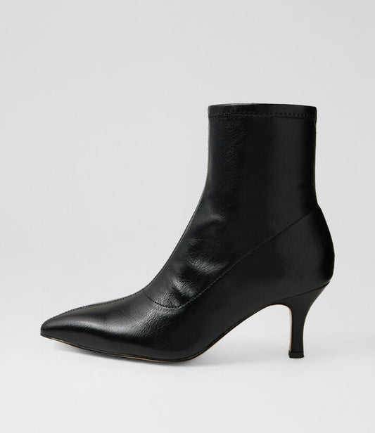 Image of Heels. Productname: Twiggy Black Stretch Heels in Black colour by brand - MIDAS