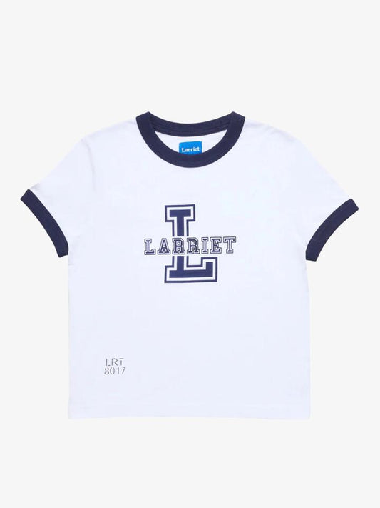 Image of T-Shirts. Productname: Larriet Navy Tee in White colour by brand - Larriet