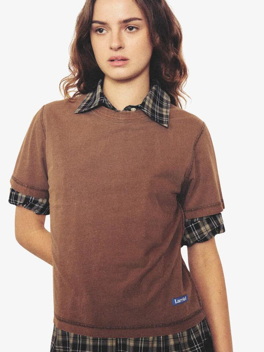 Image of T-Shirts. Productname: Larriet Blind Tee in Brown colour by brand - Larriet