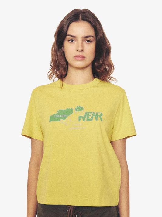 Image of T-Shirts. Productname: Larriet Leisure Tee in Mustard colour by brand - Larriet