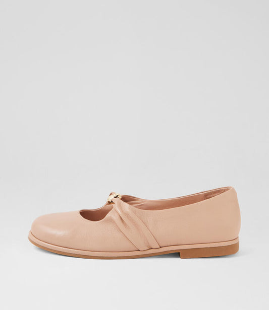 Image of Shoes. Productname: Rimma Cappuccino Leather Flat Shoes in Cappuccino colour by brand - MIDAS