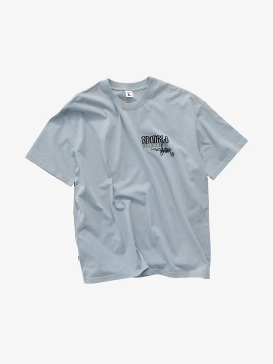 Image of T-Shirts. Productname: S-Double World Wide Roots Tee in Blue Gray colour by brand - S-Double