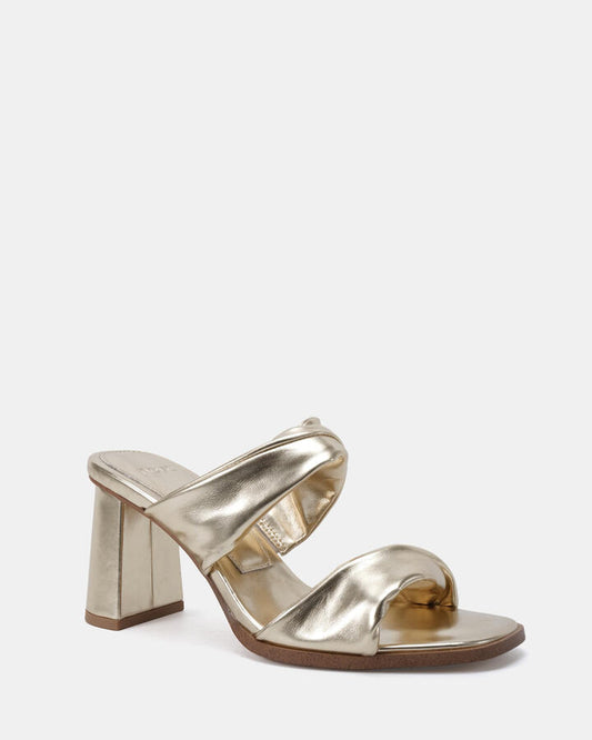 Image of Heels. Productname: Lesia: Gold - Women's Strappy - High Heel in Metallic colour by brand - Novo