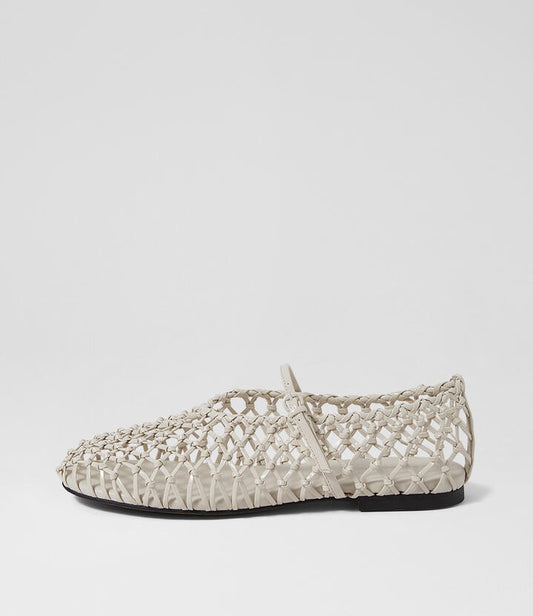 Image of Shoes. Productname: Agin Cream Patent Ballet Flats in Cream colour by brand - MOLLINI