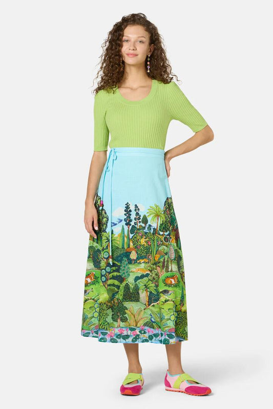 Image of a model wearing Skirts. Productname: Royal Garden Midi Skirt in Print colour by brand - Gorman