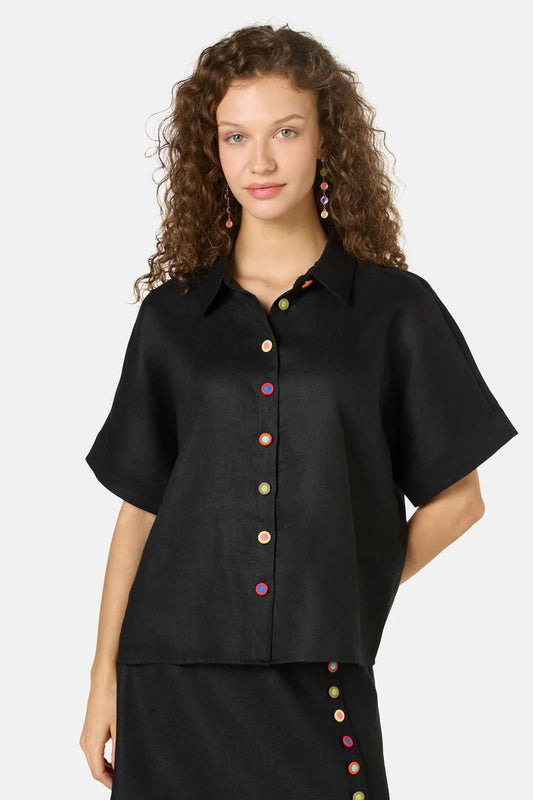 Image of Shirts. Product name - Benne Button Plain Shirt in White colour by brand - Gorman