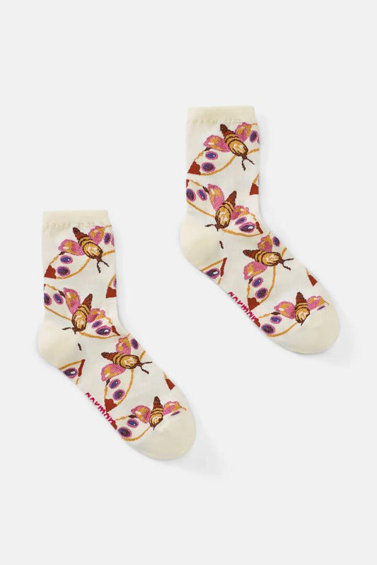 Image of Socks. Productname: Elara Moth Crew Socks in Multi colour by brand - Gorman