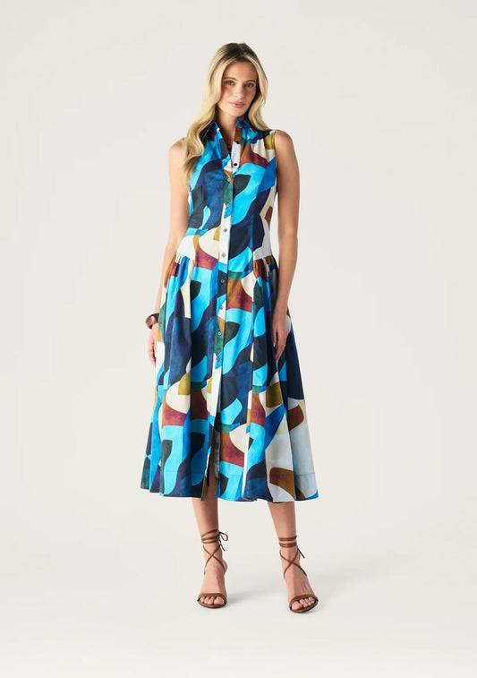 Image of Dresses. Productname: Celestia Print Sleeveless Midi Dress | MOS The Label in Celestia Print colour by brand - MOS The Label