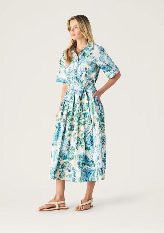 Image of a model wearing Skirts. Productname: Opaline Print Midi Skirt | MOS The Label in Opaline Print colour by brand - MOS The Label