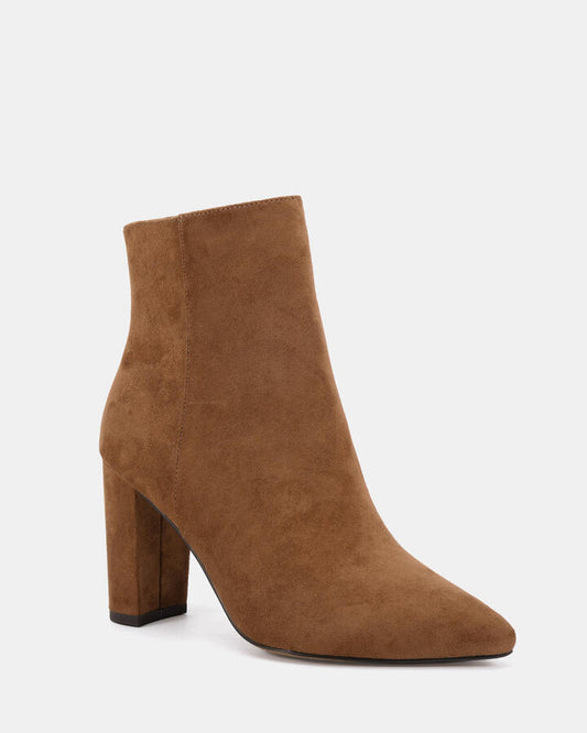 Image of Boots. Productname: Kaesha: Caramel Suede - Women's Boot High Heel in Caramel Suede colour by brand - Novo