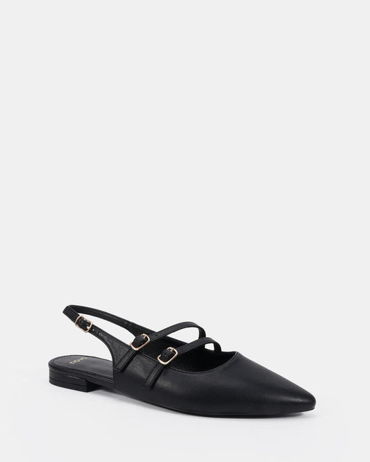 Image of Flats. Productname: Canny: Black - Women's Casual Flat Closed in Black colour by brand - Novo