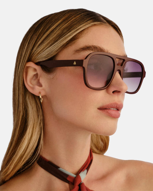 Image of Sunglasses. Product name - Aire Whirlpool Sunglasses Burgundy in Red colour by brand - Novo