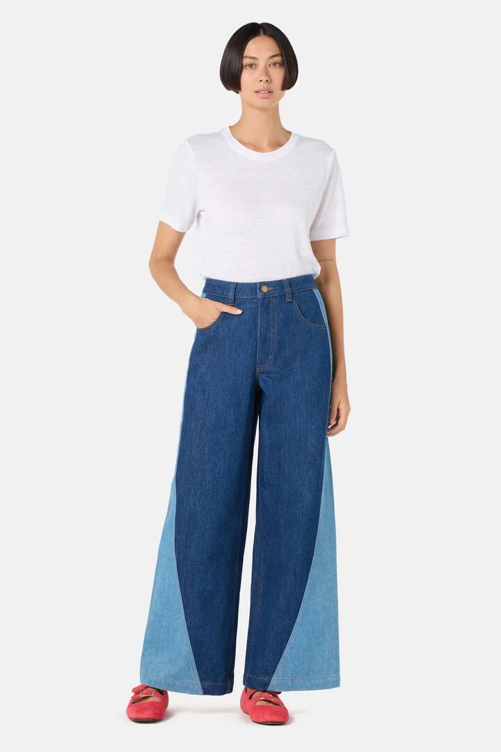 Image of Jeans. Productname: Denim Splice Jean in Denim colour by brand - Gorman