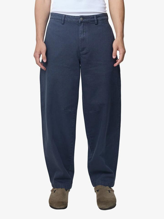 Image of a model wearing Pants. Productname: Article One Barney Barrel Pants in Stone Blue colour by brand - Article One