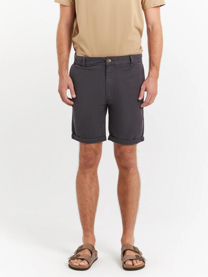 Image of a model wearing Shorts. Productname: Article One Ellis Chino Shorts in Coal colour by brand - Article One
