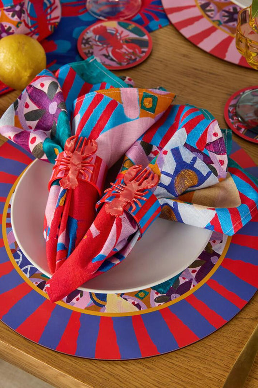 Image of Kitchen & Dining. Productname: Lobster Napkin Ring Set 2 in Multi colour by brand - Gorman