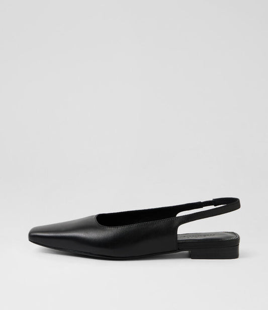 Image of Shoes. Productname: Othentic Black Leather Flat Shoes in Black colour by brand - MOLLINI