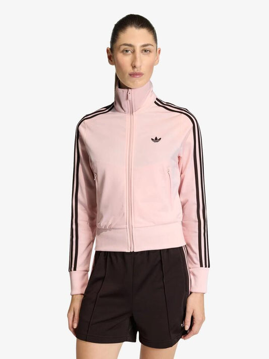 Image of a model wearing Tops. Productname: Adidas Firebird Classic Track Top in Sandy Pink/Aurora Coffee colour by brand - Adidas