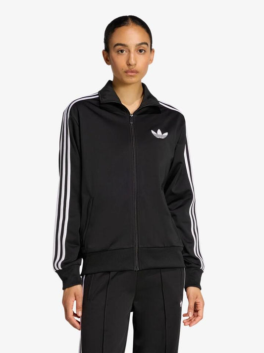 Image of a model wearing Tops. Productname: Adidas Firedbird Loose Track Top in Black/White colour by brand - Adidas